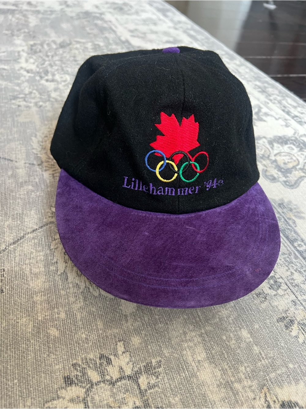 Olympic Black & Purple Suede Brim Hat